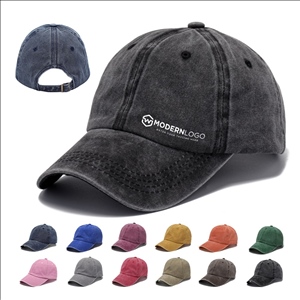 Washed Cotton Distressed Adjustable Unisex Baseball Cap